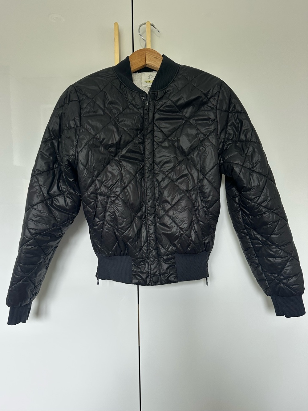 American Eagle Offline by Aerie black quilted bomber jacket XS